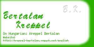 bertalan kreppel business card